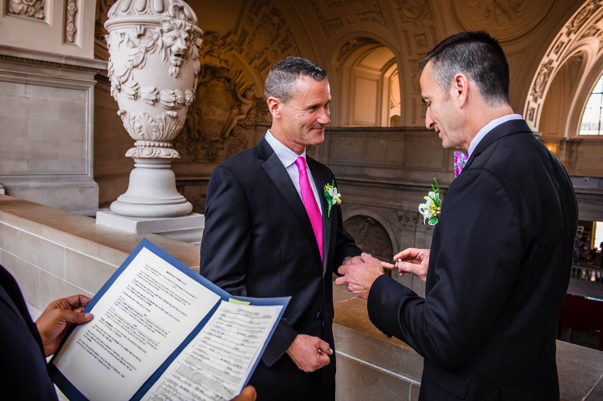 Two men exchange rings and vows at San Francisco City Hall same-sex marriage