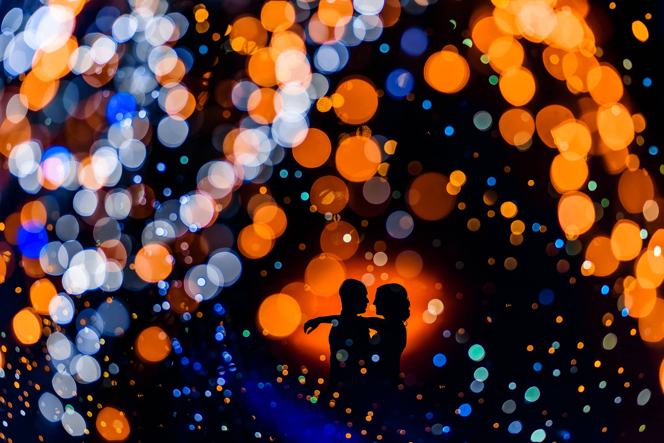 Colorful Silhouette Wedding Couple Image Taken By Carsten Schertzer a Los Angeles Based Wedding Photographer