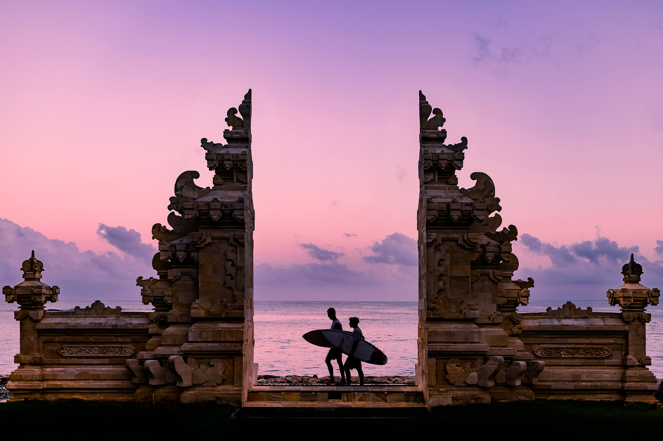 Surfers Walking in Bali